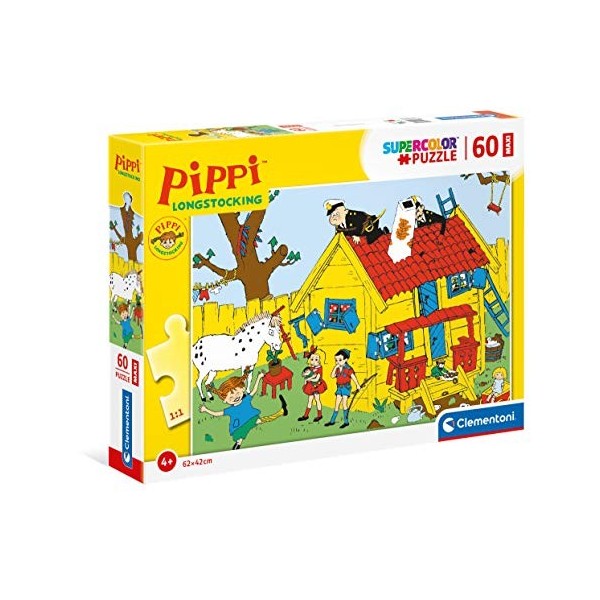 Clementoni Fifi Brindacier-60 Maxi pièces-Puzzle Enfant-fabriqué en Italie, 4 Ans et Plus, 26466, No Color