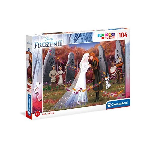 Clementoni Disney Frozen Italy Reine des Neiges-104 pièces-Puzzle Enfant-fabriqué en Italie, 6 Ans et Plus, 25719, No Color