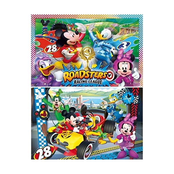 Clementoni- Supercolor Collection-Mickey and The Roadster Racers-2 x 20 pièces- 07034