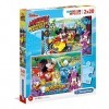 Clementoni- Supercolor Collection-Mickey and The Roadster Racers-2 x 20 pièces- 07034