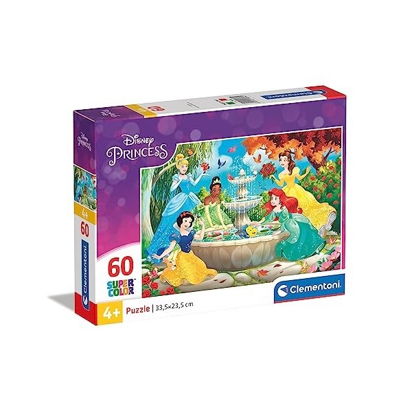 Clementoni Disney Princesses-60 pièces-Puzzle Enfant-fabriqué en Italie, 5 Ans et Plus, 26064, No Color