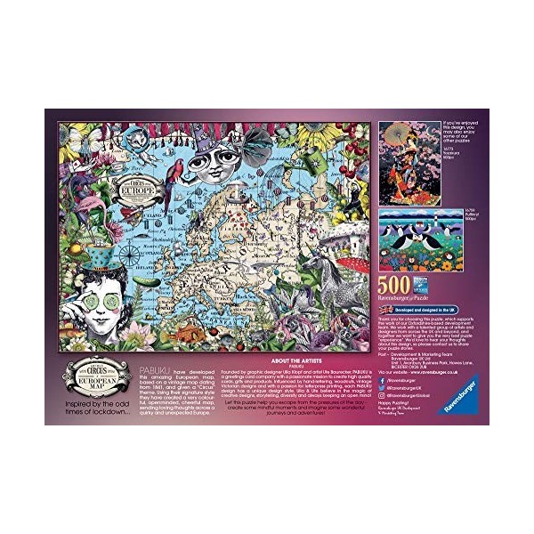 Ravensburger 16760 Puzzle Carte européenne, Cirque Insolite 500 pièces pour Adultes et Enfants à partir de 10 Ans