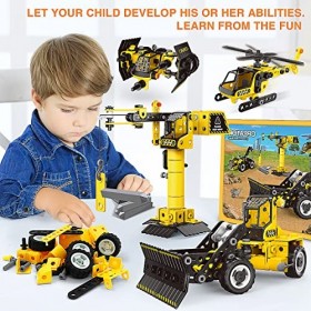 Hyrenee STEM Jouets de Construction pour Enfants 204 Pièces Kit de Blocs Dingénierie Jouet de Construction éducatif Ensemble