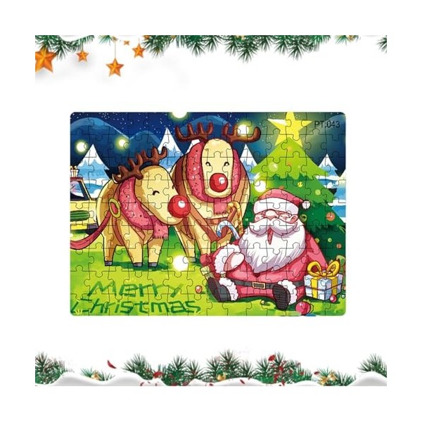 ZAGARO Puzzle du Père Noël, Puzzles de Noël du Père Noël, Puzzle de vœux de Noël, Jeu éducatif pour garçons et âgés de 2 à 8 