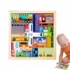 Whrcy Jouets de Puzzle de développement précoce,Jouets de développement Thème Animaux et Transport | Puzzle de Blocs de Const