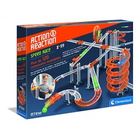 Clementoni-52562-Action & Réaction, Speed Race-Jeu de Construction-Version française-8 Ans et Plus-Fabriqué en Italie, 52562