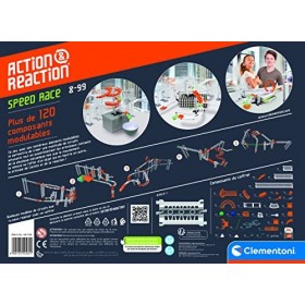 Clementoni-52562-Action & Réaction, Speed Race-Jeu de Construction-Version française-8 Ans et Plus-Fabriqué en Italie, 52562