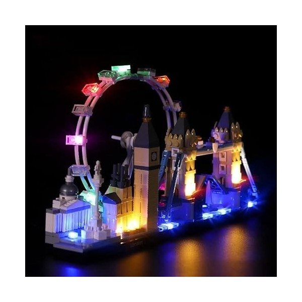 BrickBling Kit déclairage LED pour Lego Architecture London Skyline Collection Kit, Kit déclairage DIY pour Lego 21034 Lond