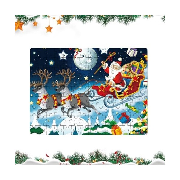 CENMOO Puzzles de Noël,Puzzles de Noël en Carton - Jeu éducatif Puzzles de Noël pour garçons et Filles, Cadeau danniversaire