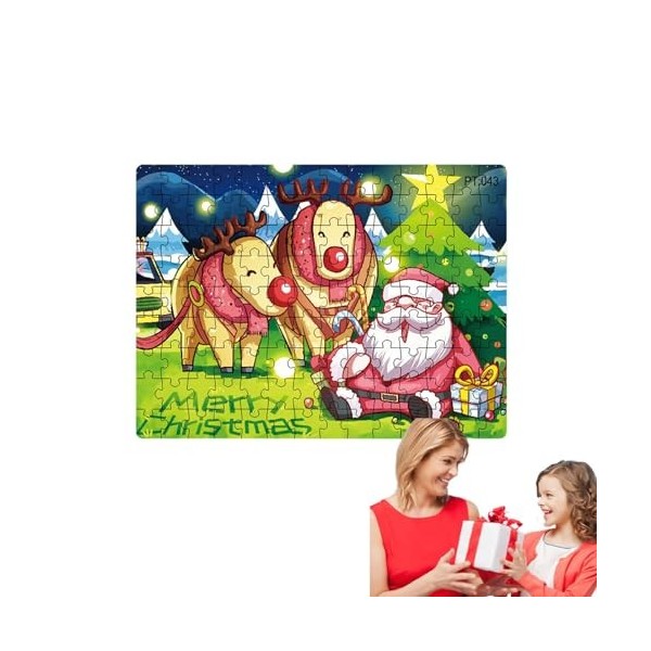 CENMOO Puzzles de Noël,Puzzles de Noël en Carton - Jeu éducatif Puzzles de Noël pour garçons et Filles, Cadeau danniversaire