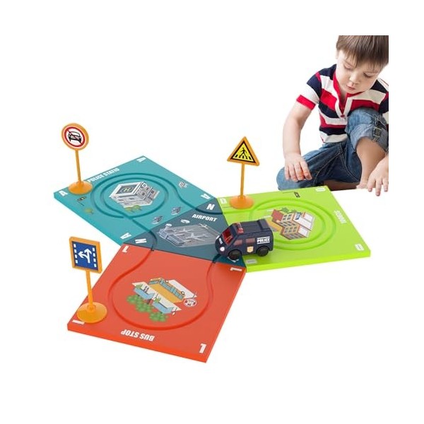 puzzlegame Puzzle de Jouet de Voie ferrée | Jouets de Construction de Voitures sur Piste, Ensemble de Puzzle Montessori | Tab