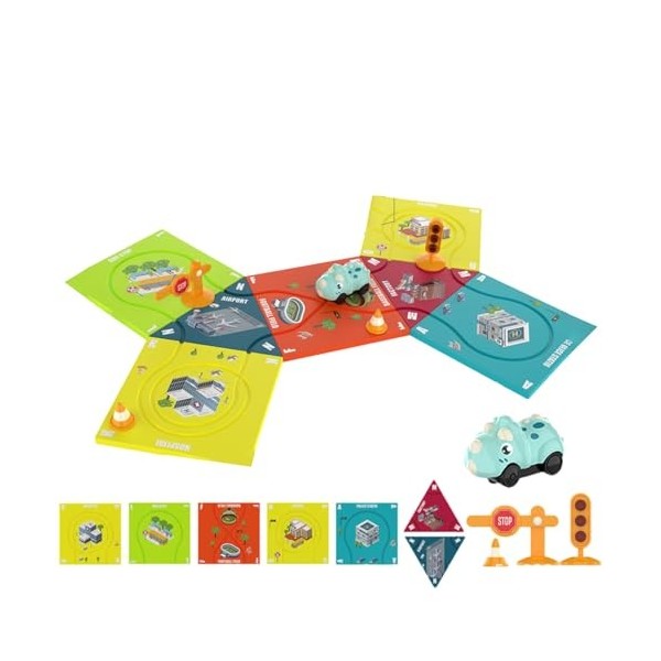 puzzlegame Puzzle de Jouet de Voie ferrée | Jouets de Construction de Voitures sur Piste, Ensemble de Puzzle Montessori | Tab