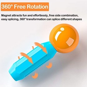 Jeux de Construction Magnetique, Billes Magnétiques et Bâtons Ensemble 68 pièces, Jouet Construction Magnetique Colorés, Cons