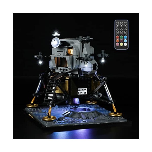 GEAMENT Jeu De Lumières Télécommande Compatible avec Lego NASA Apollo 11 Mondlandefähre Lunar Lander - Kit Déclairage LE