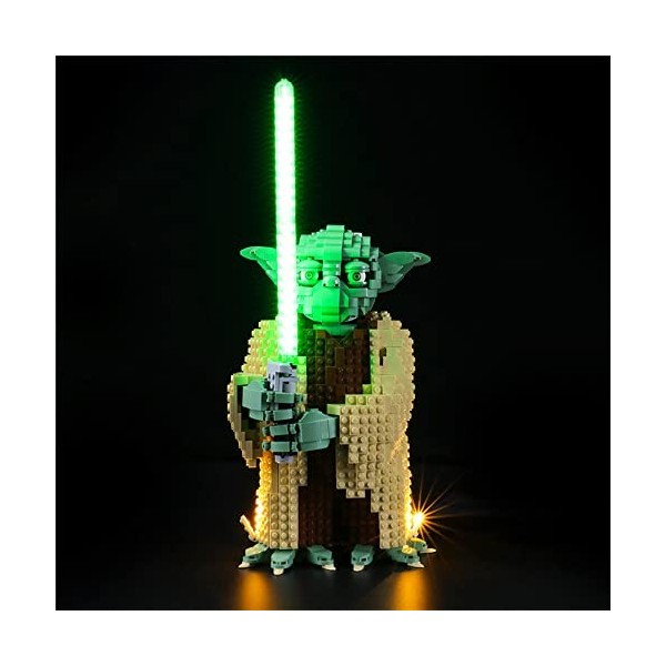 GEAMENT Jeu De Lumières Compatible avec Lego Yoda - Kit Déclairage LED pour Star Wars 75255 Jeu Lego Non Inclus 