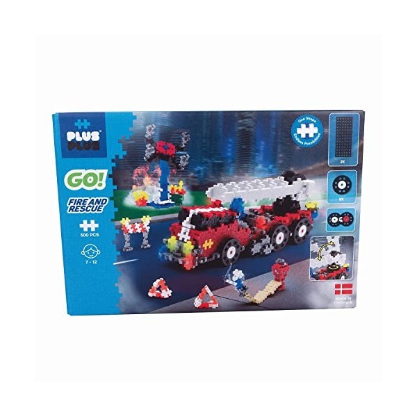 PLUS PLUS GO - Box Pompier avec roues 500 Pcs - PP7009