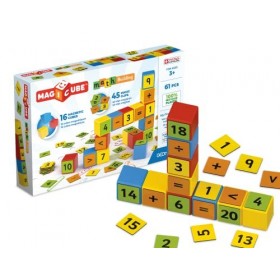 Geomag, Magicube Math Building Clips, Jeux Magnétiques pour Enfants dès 3 Ans, pour Apprendre les Mathématiques, Pack de 61 P