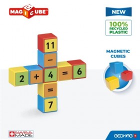 Geomag, Magicube Math Building Clips, Jeux Magnétiques pour Enfants dès 3 Ans, pour Apprendre les Mathématiques, Pack de 61 P