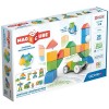 Geomag 201BLME Magicube 1+ Shapes-Magnetic Blocks for Kids,Red, Orange and Blue, 9 Pieces