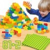 Lot de 81 grands blocs de construction et 2 plaques de construction - Compatible avec les briques Lego Duplo et les grandes m