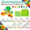 Lot de 81 grands blocs de construction et 2 plaques de construction - Compatible avec les briques Lego Duplo et les grandes m