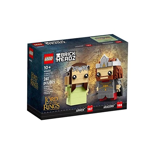 LEGO Brickheadz 40632 Jouet de construction Le Seigneur des Anneaux Aragon et Arwen 10 + 261 pièces