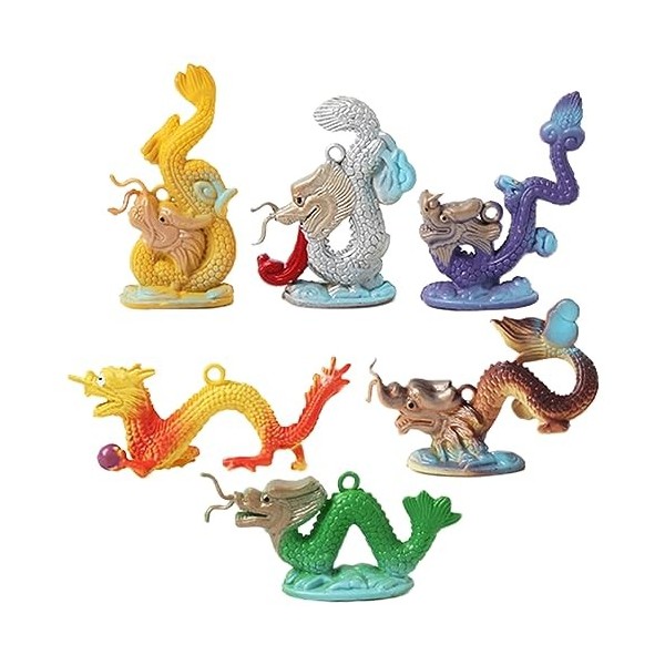 Abaodam 6 Pièces Mini Jouets Décor Jouet Dragon Micro Paysage Dragon Dragon Miniature Petit Dragon Jouets Figure De Dragon Fi