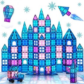 Jouet Enfant 1 2 3 4 ans Garçon Fille, 52 Pièces Construction Magnetique Enfant avec Brillant Diamant Surface Enfants Jouet É