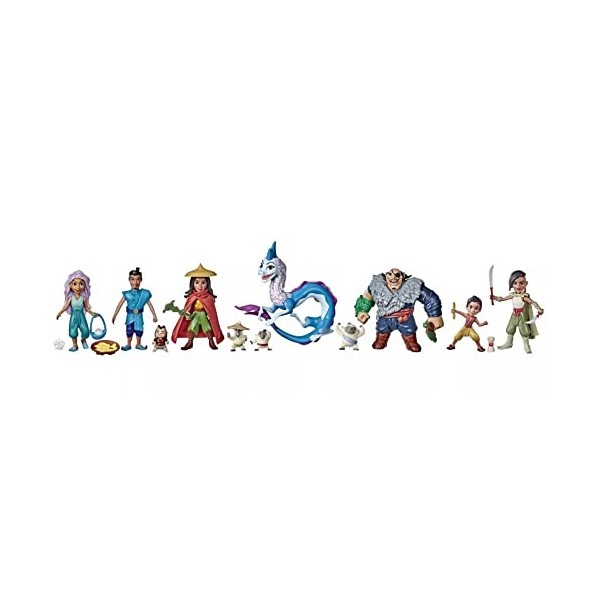 Raya et Le dernier Dragon Land of KUMANDRA Rare Coffret spécial Lot de 11 Figurines du Film Disney Raya and The Last Dragon