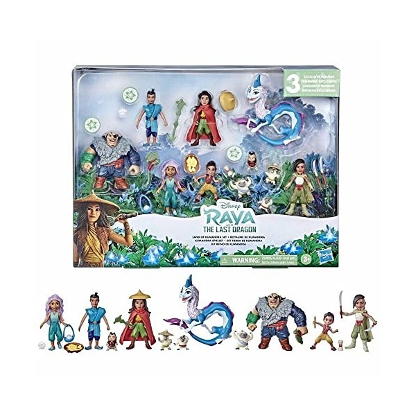 Raya et Le dernier Dragon Land of KUMANDRA Rare Coffret spécial Lot de 11 Figurines du Film Disney Raya and The Last Dragon