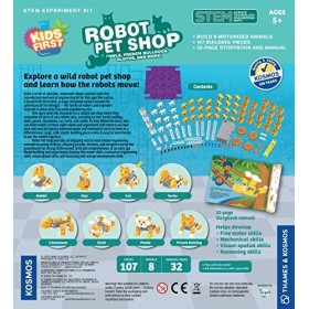Thames & Kosmos , 567015, Kids First: Robot Pet Shop, Owls, French Bulldogs, Sloths and More!, Level 2 Science Kit, Ages 5-7