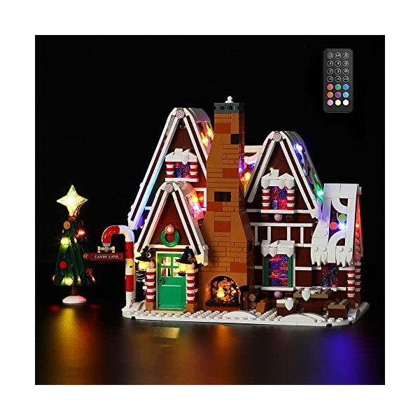 GEAMENT Jeu De Lumières Télécommande Compatible avec Lego La Maison en Pain dépices Gingerbread House - Kit Déclairage 