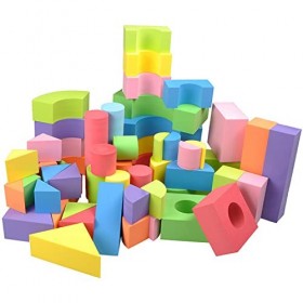 Enfants Non-toxique Soft Light EVA Mousse Blocs de Construction-Couleurs assorties Diverses formes / 50 PCS