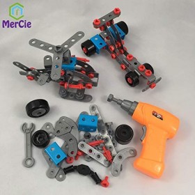 Jouet de construction 12 en 1| 282 pcs pour construire voitures, avion, motos et camion. Avec outils dont 1 visseuse électriq