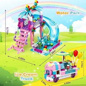 Sitodier Ensemble de Construction pour Filles 638 pièces, 4 Grands modèles Kit de Briques de Construction pour Enfants Jouet 