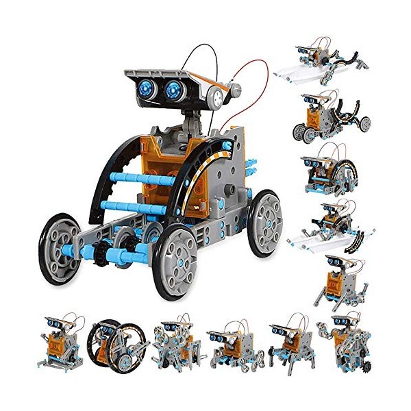 VEPOWER Robot Solaire,12 in 1 Robot Jouet Enfant STEM Jeux de Construiction,DIY Science Éducatif Kit de Construction Jouets p