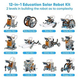 VEPOWER Robot Solaire,12 in 1 Robot Jouet Enfant STEM Jeux de Construiction,DIY Science Éducatif Kit de Construction Jouets p