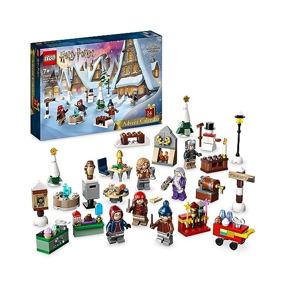 LEGO 76418 Harry Potter Le Calendrier de l’Avent 2023, avec 24 Cadeaux Dont 18 Sets du Village de Pré-au-Lard et 6 Minifiguri