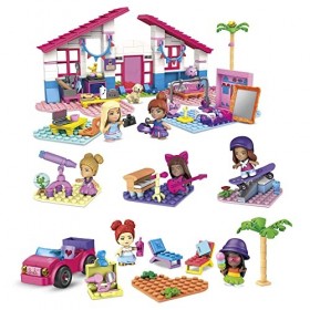 Mega Construx Barbie Pack de 5 Coffrets à Construire Avec 7 Mini-Figurines, Jeu de Briques de Construction, 440 Pièces, Pour 