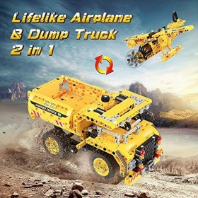 VATOS Jouets de Construction STEM Blocs - 2 en 1 Technic Avion Camion 361 PCS Créative Briques Bâtiment Pédagogique Blocs de 
