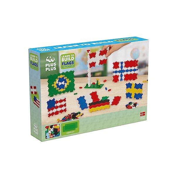 Plus Plus Jeu De Construction - Puzzle 5 Ans Drapeaux du Monde | Puzzle Enfant 5 Ans Et Plus | Jeu De Construction 700 Pièces