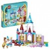 LEGO 43219 Disney Princess Châteaux Créatifs, Jouet Château avec Mini-Poupées Belle et Cendrillon et Boîte de Rangement en Br