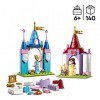 LEGO 43219 Disney Princess Châteaux Créatifs, Jouet Château avec Mini-Poupées Belle et Cendrillon et Boîte de Rangement en Br