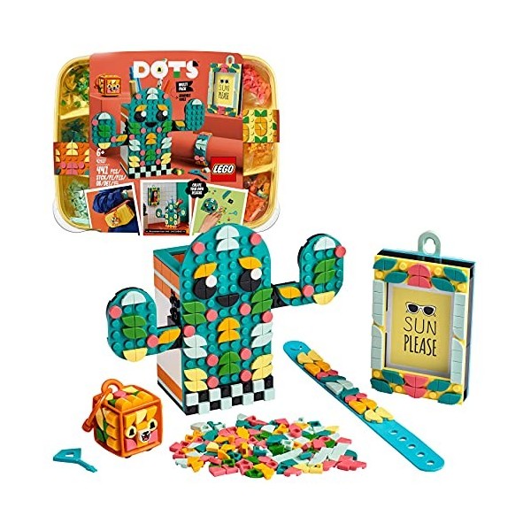 LEGO 41937 Dots Multi-Pack Ambiance Estivale – Set 4-en-1 avec Bracelet, Cadre, Accessoire de Sac et Porte-Crayon pour Enfant