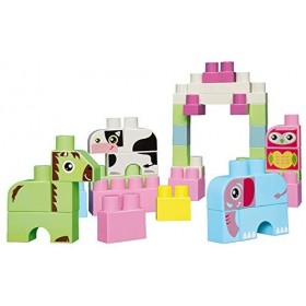 Jouets Ecoiffier - 7780 - Baril Rose + Briques À Empiler Animaux Abrick Maxi – Jeu de Construction Pour Enfants - 50 pièces -