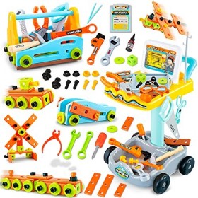 Outils de construction réalistes pour les enfants ensemble de jouets 102pcs feint Game Tool Workbench Toy set avec cadeau de 