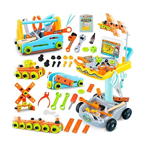 Outils de construction réalistes pour les enfants ensemble de jouets 102pcs feint Game Tool Workbench Toy set avec cadeau de 