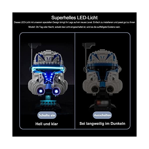 Kit déclairage LED pour Casque Lego Captain Rex lumières Uniquement, Pas de Lego , kit déclairage de décoration pour Lego 