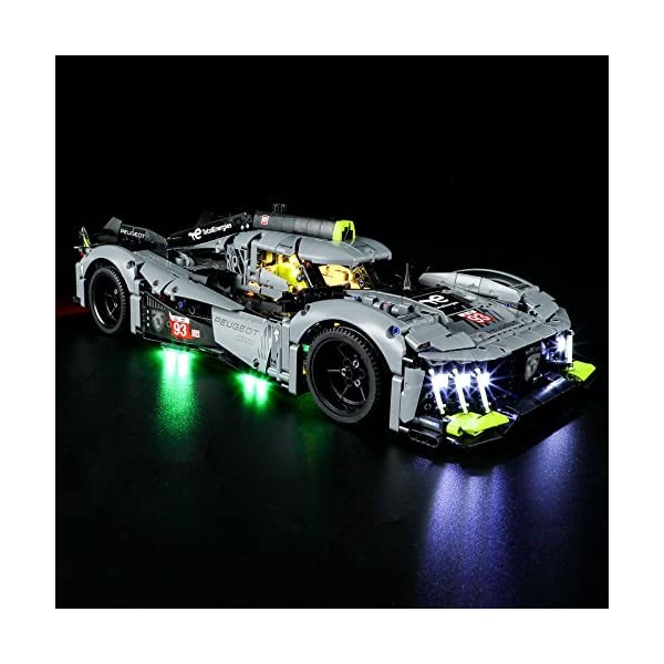 YEABRICKS LED Lumière pour Lego-42156 Technic Peugeot 9X8 24H Le Mans Hybrid Hypercar Modèle de Blocs de Construction Ensemb