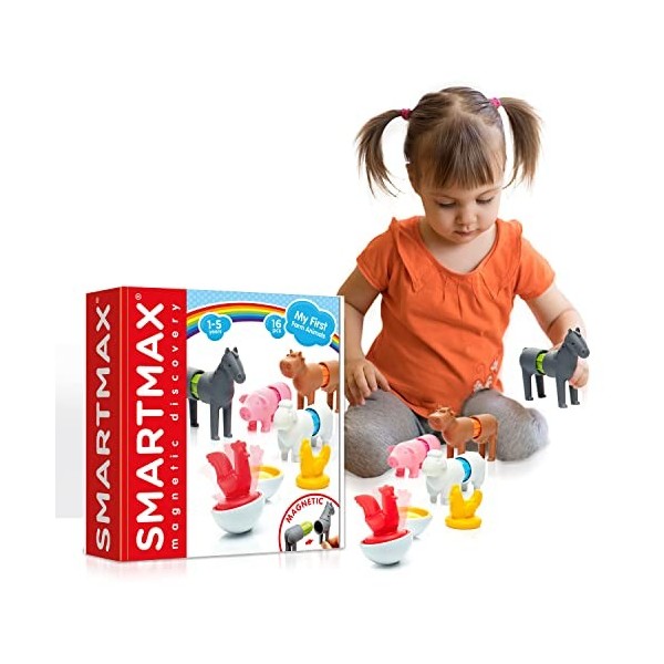 Smartmax Animaux - My First Farm Animals | Smartmax Magnetic | Jeux Educatif 1 an Et 5 an | Jeux De Construction | Jeux pour 